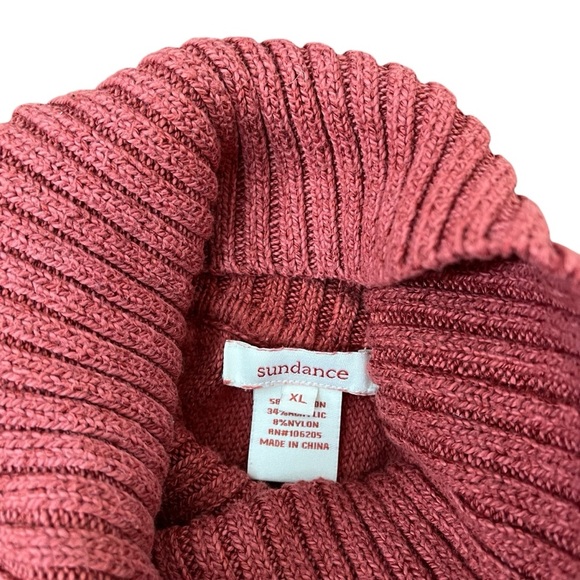 Sundance Turtleneck Sweater Women’s XL Burnt Pink Orange Textured - Picture 8 of 9